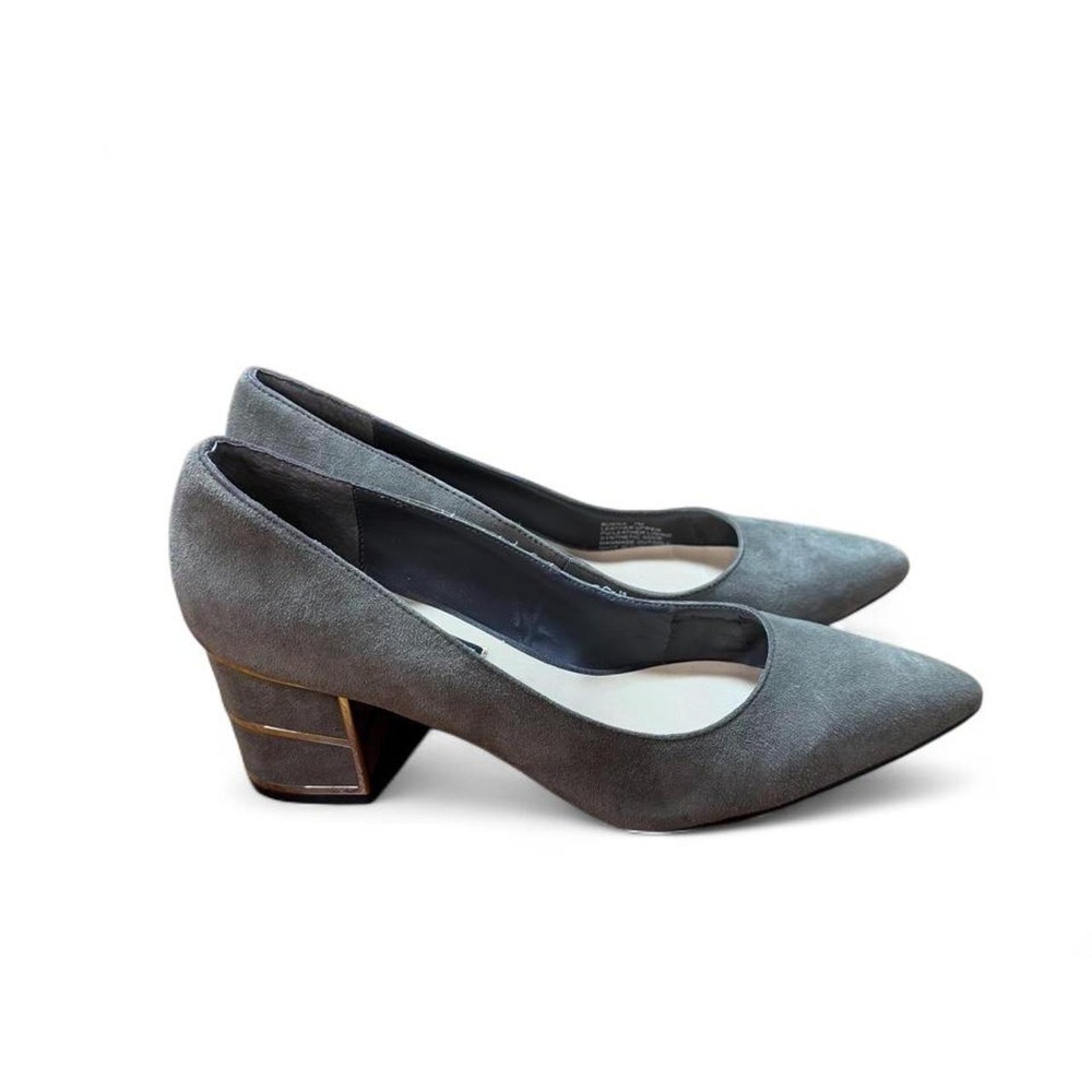 STEVEN Steve Madden Buena Grey Suede Block Heels